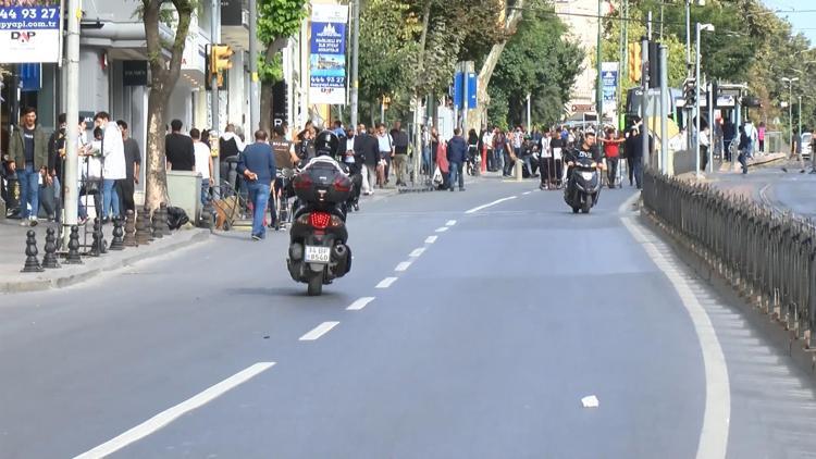 Trafiğe kapatılan Ordu Caddesi motosiklet güzergahına döndü