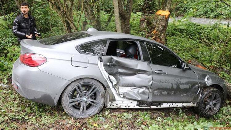 Bolusporlu futbolcular trafik kazası geçirdi Faciayı ağaç kütüğü önledi