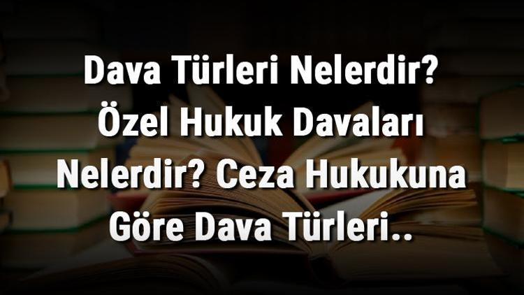 Dava Türleri Nelerdir Özel Hukuk Davaları Nelerdir Ceza Hukukuna Göre Dava Türleri..