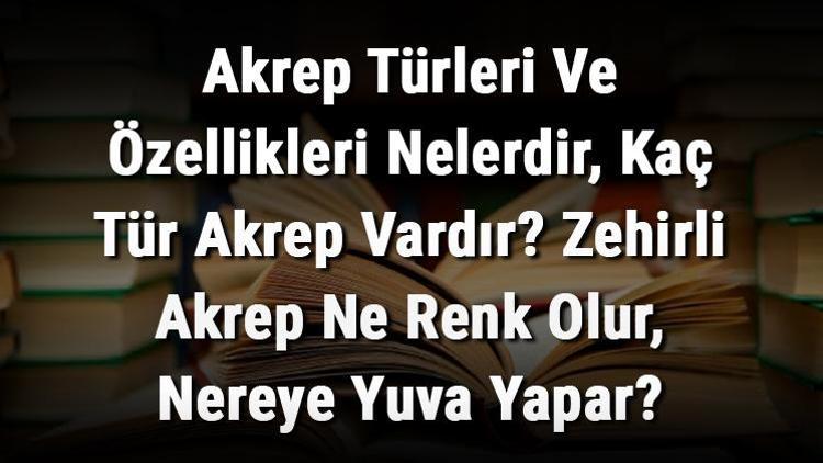 Akrep Türleri Ve Özellikleri Nelerdir, Kaç Tür Akrep Vardır Zehirli Akrep Ne Renk Olur, Nereye Yuva Yapar