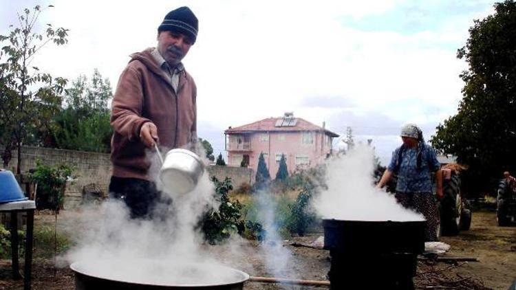 Sarıgölde doğal pekmez yapımına başlandı