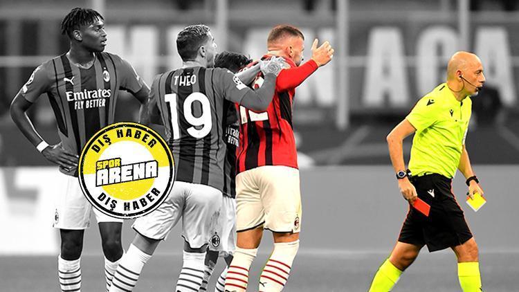 Son dakika: Milan - Atletico Madrid maçına Cüneyt Çakırın kararları damga vurdu Rebic, Çakırın üzerine yürüdü... Capello: Maçı mahvetti...