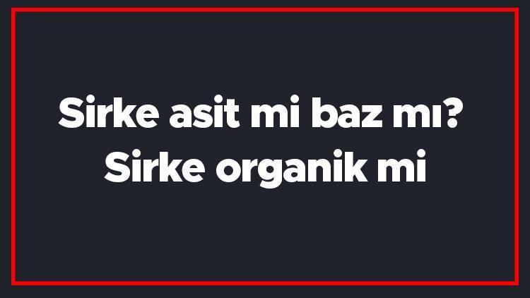 Sirke asit mi baz mı Sirke organik mi