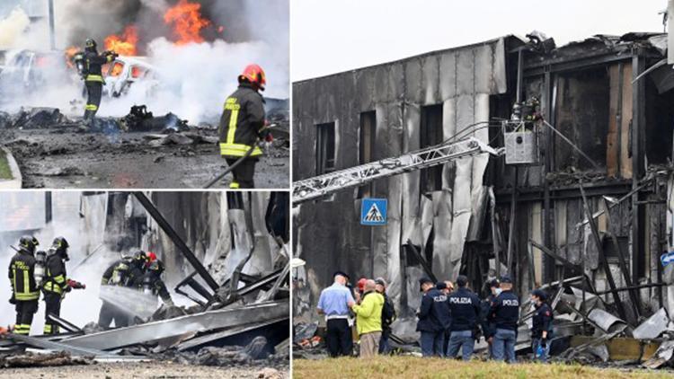 Son dakika... İtalyada uçak binaya çarptı: 8 ölü