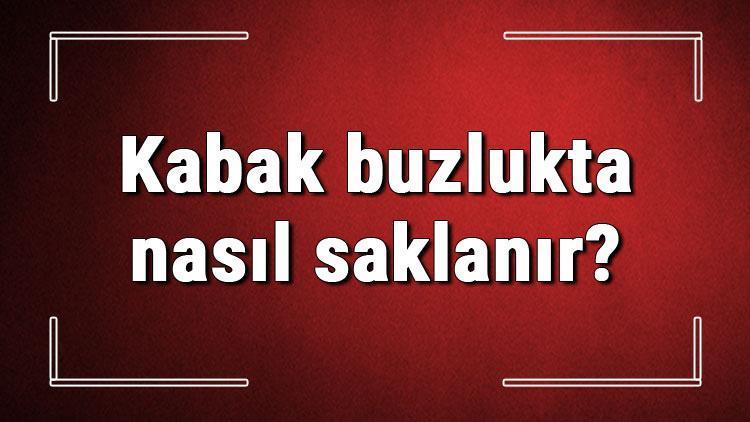 Kabak buzlukta nasıl saklanır Dolmalık yeşil kışlık kabak buzlukta nasıl saklanır