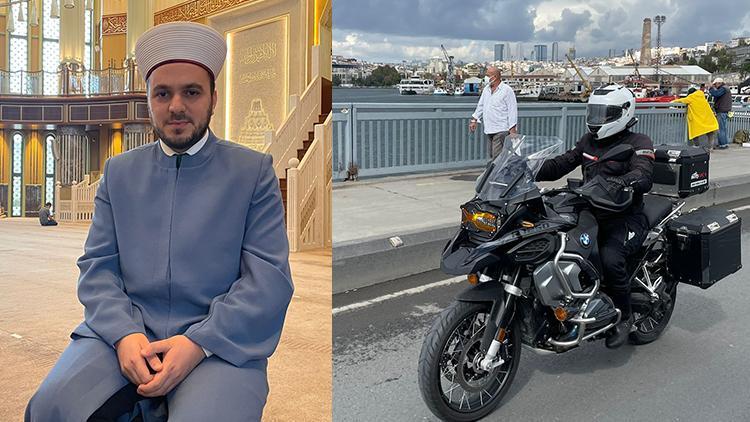 Taksim Camisinin imamı motosikletiyle ilgi odağı oluyor