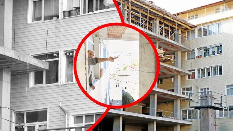 Cama sıfır apartman... Şişlide apartmanın içine giren inşaatın gerekçesi arsa işgaliymiş