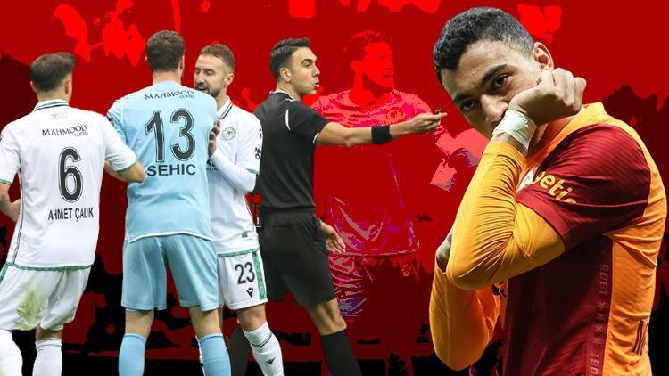 Son dakika: Galatasaray - Konyaspor maçına damga vuran pozisyon Futbolcular çılgına döndü, sosyal medya ikiye bölündü