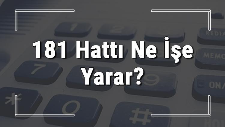 181 neyin numarası, hangi durumlarda aranır ve ne işe yarar 181 hattı saatleri nedir ve ücretli midir