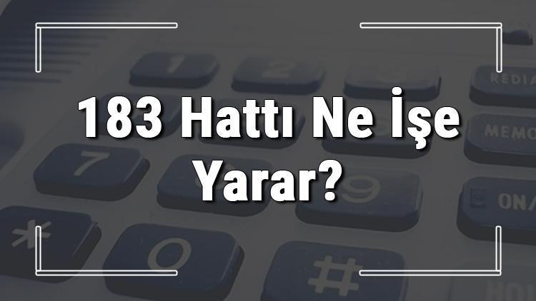 183 neyin numarası, hangi durumlarda aranır ve ne işe yarar 183 hattı saatleri nedir ve ücretli midir