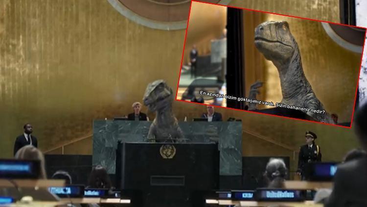 BM Genel Kurulunda dinozor şoku: Kürsüye oturdu, dünya liderleriyle konuştu