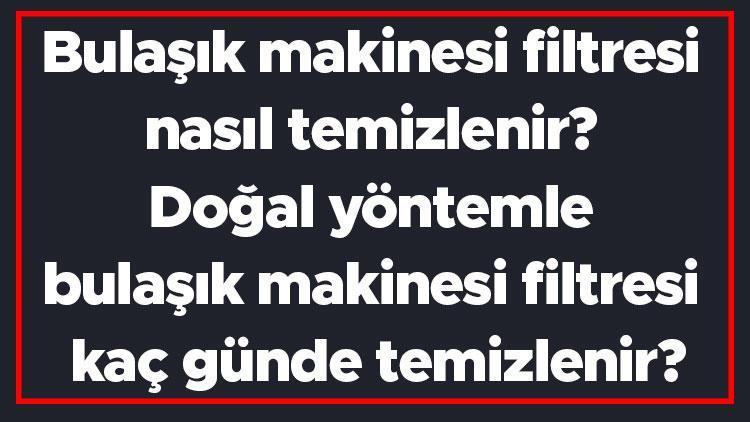 Bulaşık makinesi filtresi nasıl temizlenir Doğal yöntemle bulaşık makinesi filtresi kaç günde temizlenir