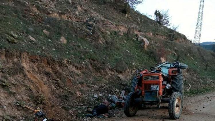 Devrilen traktörün sürücüsü yaşamını yitirdi