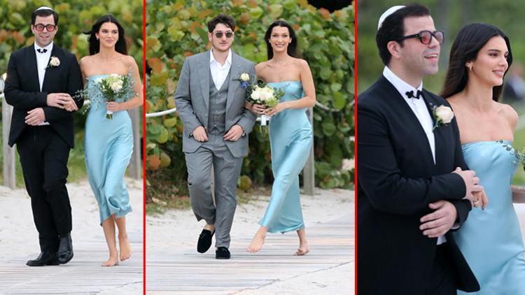 Bella Hadid, Kendall Jenner ve Hailey Bieber bir arada: Düğünde yalın ayak