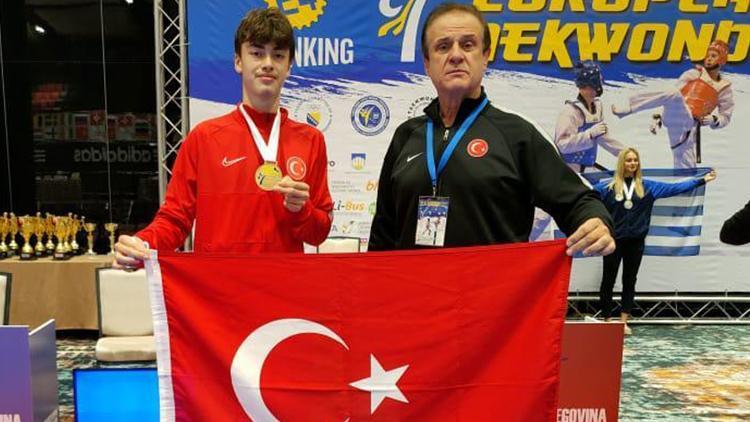 Yiğithan Kılıç, Avrupa Gençler Tekvando Şampiyonasında altın madalya kazandı