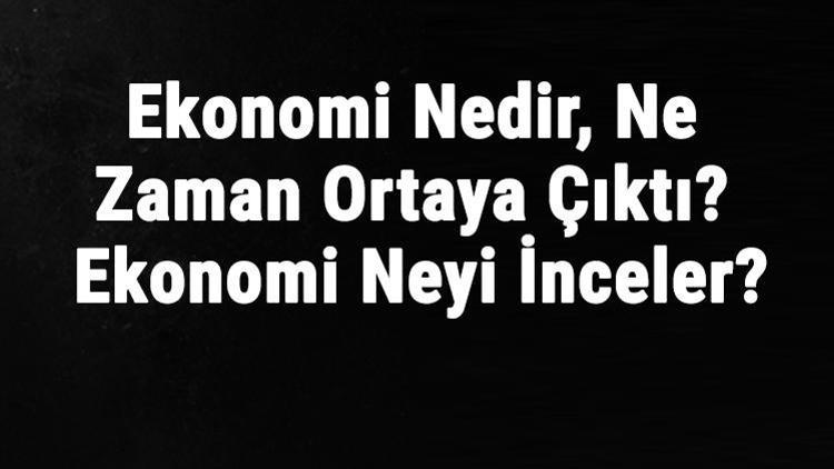 Ekonomi Nedir, Ne Zaman Ortaya Çıktı Ekonomi Neyi İnceler