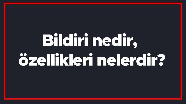 Bildiri nedir, özellikleri nelerdir Edebiyatta bildiri yazısı nasıl yazılır