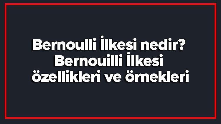 Bernoulli İlkesi nedir Bernouilli İlkesi özellikleri ve örnekleri