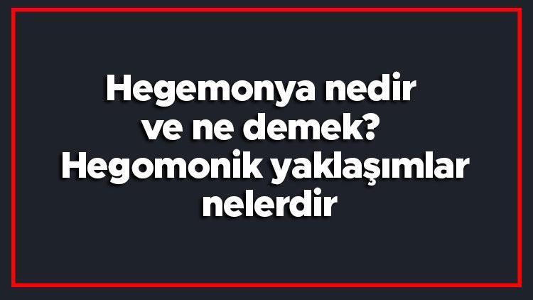 Hegemonya nedir ve ne demek Hegomonik yaklaşımlar nelerdir