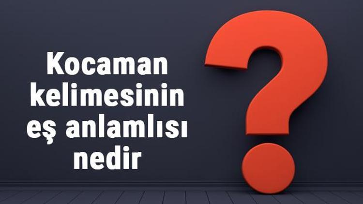 Kocaman kelimesinin eş anlamlısı nedir Kocamanın eş anlamı ile örnek cümleler (TDK)