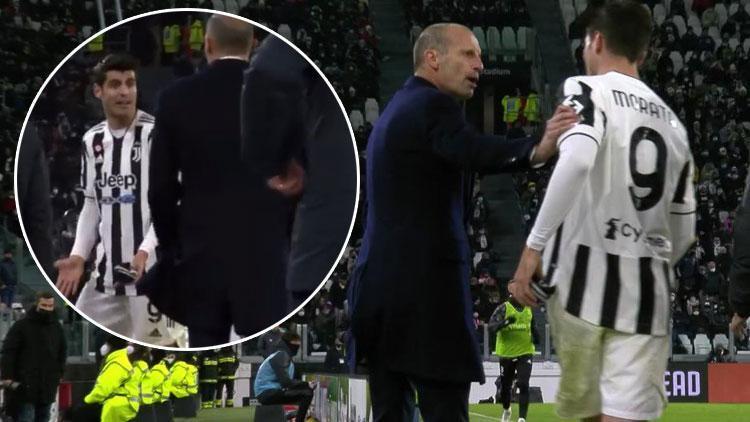 Juventusta Allegri ile Morata arasında olay tartışma Sözleri yayına yansıdı