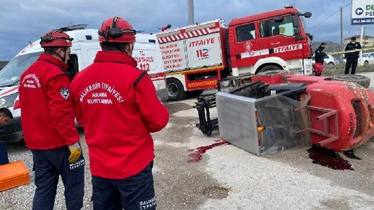 Feci ölüm Devrilen forkliftin altında kaldı