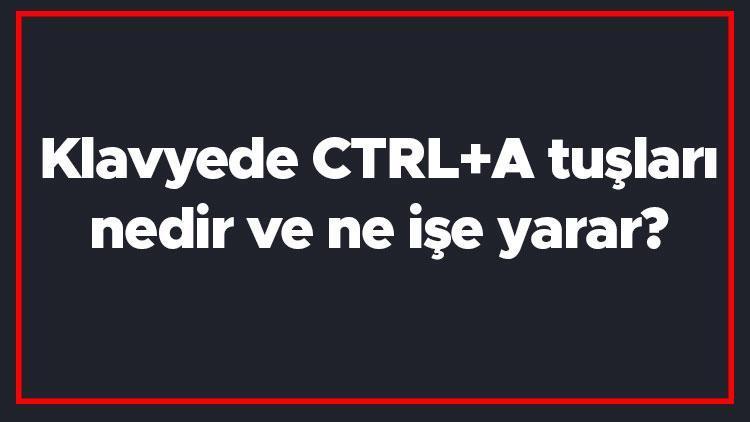 Klavyede CTRL+A tuşları nedir ve ne işe yarar (Word, Excel ve Photoshop)