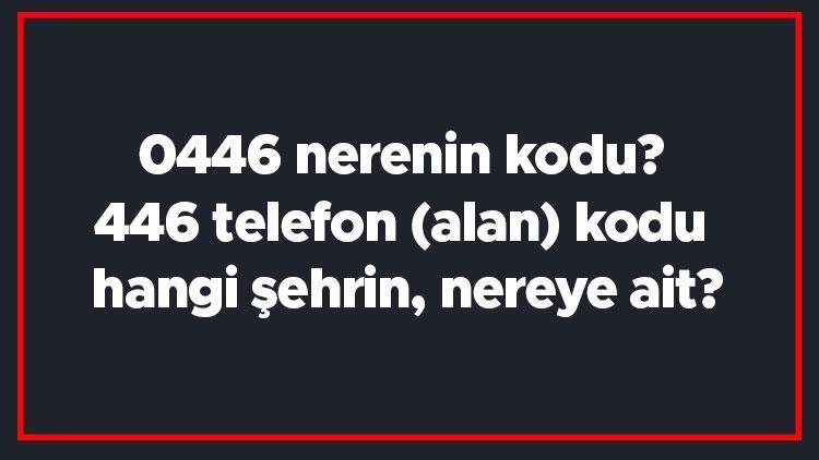 0446 nerenin kodu 446 telefon (alan) kodu hangi şehrin, nereye ait