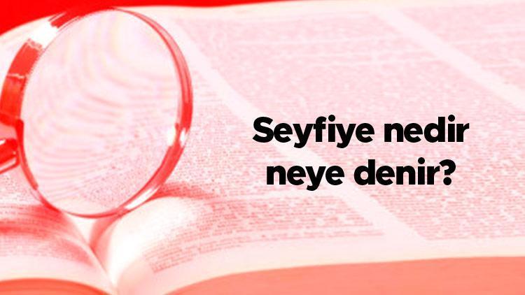 Seyfiye nedir, neye denir Seyfiye sınıfı üyeleri nelerdir