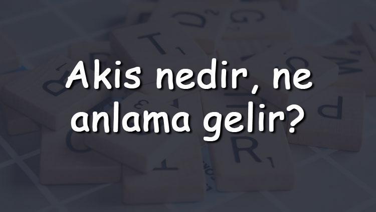 Akis nedir, ne anlama gelir Akis kelimesinin TDK sözlük anlamı