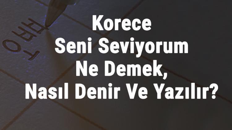 Korece Seni Seviyorum Ne Demek, Nasıl Denir Ve Yazılır Korece Seni Seviyorum Kelimesinin Okunuşu Nedir