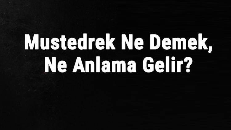 Müstedrek Ne Demek, Ne Anlama Gelir Müstedrek Kelimesinin Tdk Sözlük Anlamı