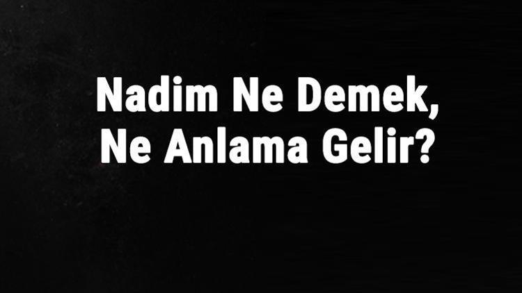 Nadim Ne Demek, Ne Anlama Gelir Nadim Kelimesinin Tdk Sözlük Anlamı