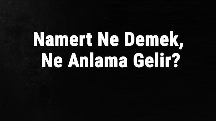 Namert Ne Demek, Ne Anlama Gelir Namert Kelimesinin Tdk Sözlük Anlamı