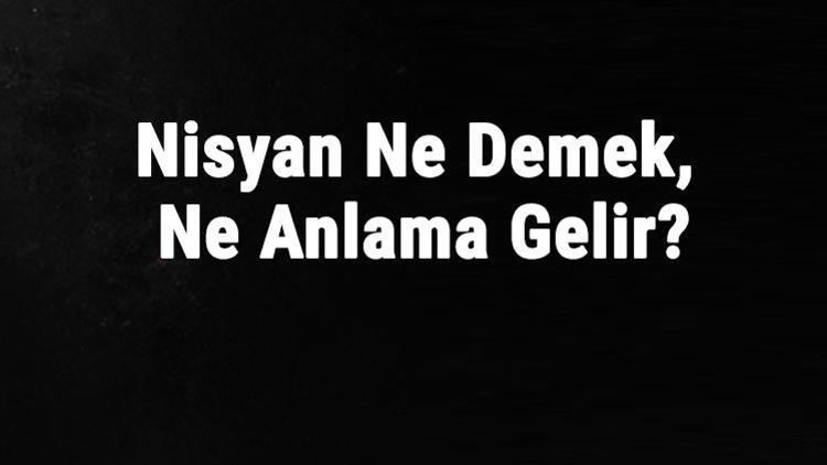 Nisyan Ne Demek, Ne Anlama Gelir Nisyan Kelimesinin Tdk Sözlük Anlamı