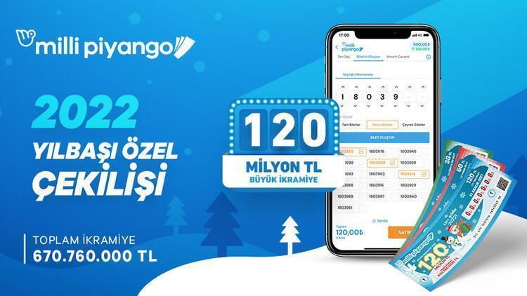 Milli Piyango 2022 yılbaşı büyük ikramiye çekilişi saat kaçta Büyük ikramiye 120 milyon TL