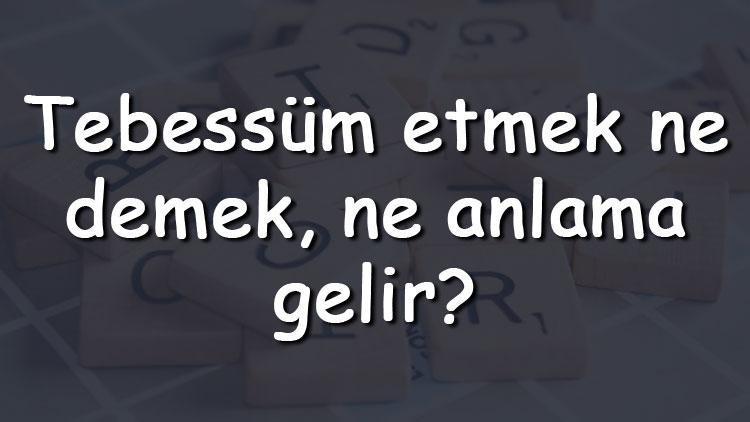 Tebessüm etmek ne demek, ne anlama gelir Tebessüm etmek bitişik mi yazılır ayrı mı TDK sözlük anlamı