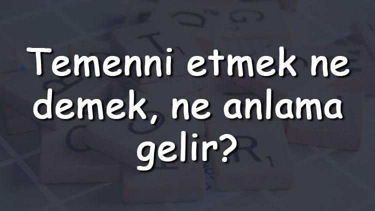 Temenni etmek ne demek, ne anlama gelir Temenni etmek bitişik mi yazılır ayrı mı TDK sözlük anlamı