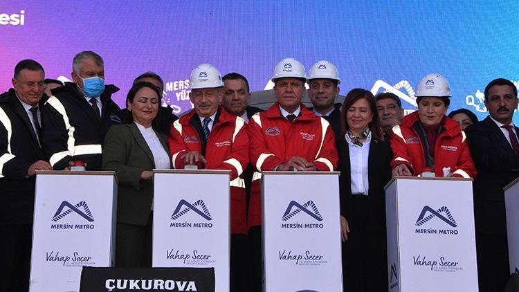 Kılıçdaroğlu ve Akşener, Mersinde metro inşaatı temeli attı