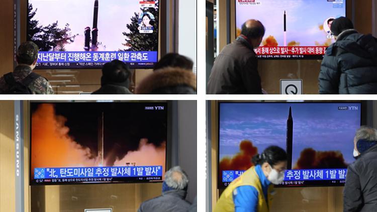 Kuzey Koreden sürpriz füze denemesi Televizyonlardan izlediler...