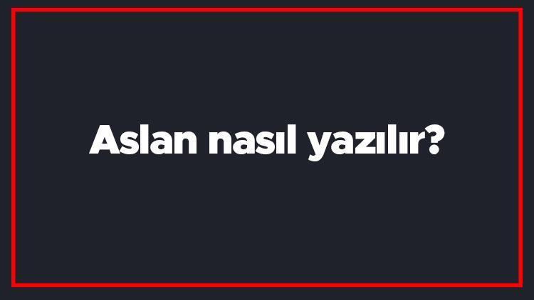 Aslan nasıl yazılır Aslan kelimesinin TDKya göre doğru yazılışı..