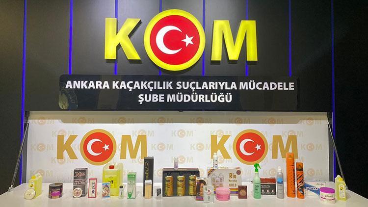 Başkentte çok sayıda kozmetik ürün ele geçirildi