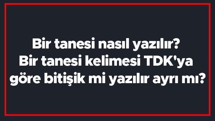 Bir tanesi nasıl yazılır Bir tanesi kelimesi TDKya göre bitişik mi yazılır ayrı mı