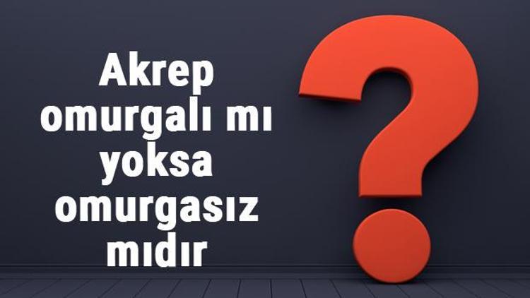 Akrep omurgalı mı yoksa omurgasız mıdır