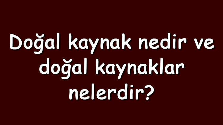 Doğal kaynak nedir ve doğal kaynaklar nelerdir Doğal kaynaklar sınırsız mıdır