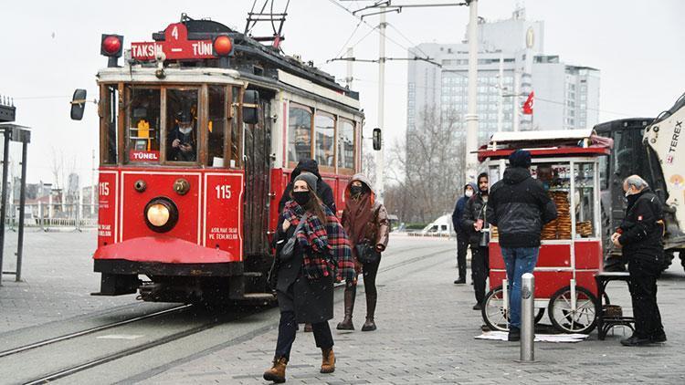 Taksim’de kar havası