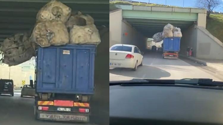 Sancaktepede kamyonetin trafikteki tehlikeli yolculuğu kamerada