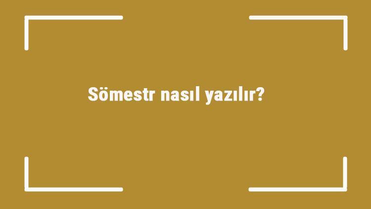 Sömestr nasıl yazılır Sömestr kelimesinin TDKya göre doğru yazılışı..