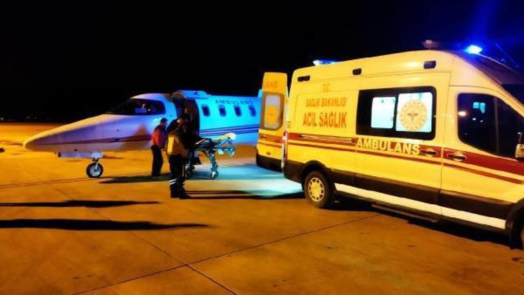 Malatyadaki hasta, uçak ambulans ile Bursaya getirildi