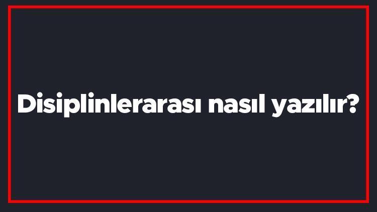 Disiplinlerarası nasıl yazılır Disiplinlerarası kelimesi TDKya göre bitişik mi yazılır ayrı mı